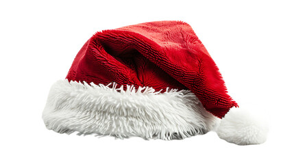 Wall Mural - Red Santa Claus hat isolated on transparent background 