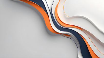 Wall Mural - Modern style abstract orange white darker blue color 3d background having space for text for banner poster web header design, backdrop, wallpaper