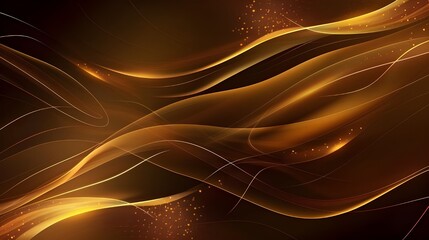 Sticker - Waves and stripes on an abstract, golden brown vector background.