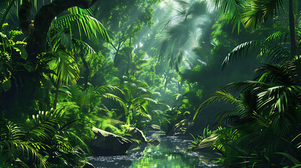 Aufkleber - Deep tropical jungles of Southeast Asia in august