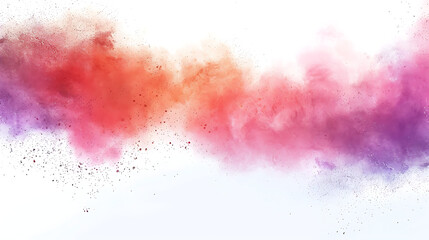 Poster - abstract multicolored powder splatted on white background,Freeze motion of color powder exploding