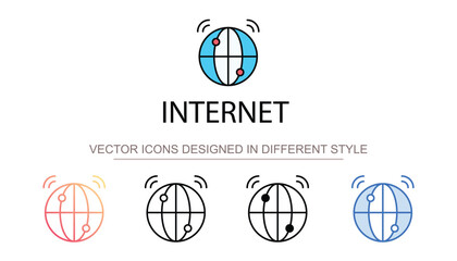 Internet icon design with white background stock illustration