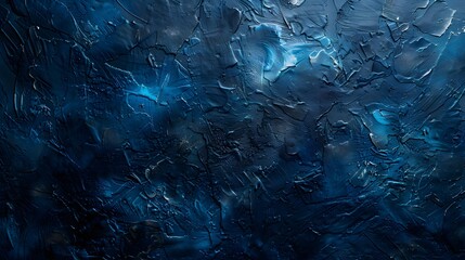 Poster - A textured abstract background in deep blue tones with an intricate, layered appearance suitable for various creative projects. 