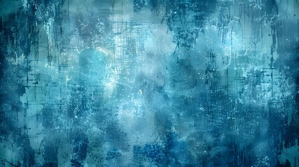 Poster - This abstract textured background features a blend of blue tones with subtle gradients and scratches, creating a cool and atmospheric effect for various creative uses.