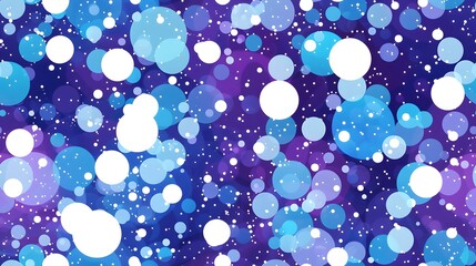 Wall Mural - A vibrant abstract background featuring a blend of blue and purple tones with various circular shapes creating a dreamy, whimsical atmosphere. 