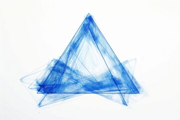 Striking isosceles triangle outline of a blue shape in elegance