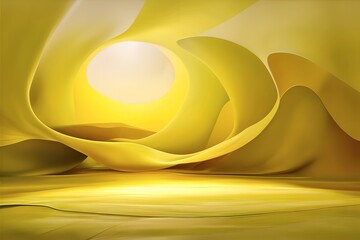 Wall Mural - A captivating abstract art piece featuring a gradient yellow background