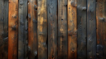 Wall Mural - Burned Wooden Plank Texture.