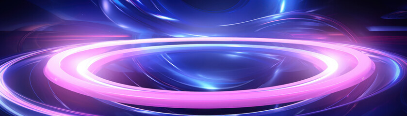 Canvas Print - Abstract glowing shapes and vibrant colors create a captivating digital background full of energy and movement.