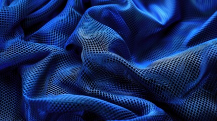 Canvas Print - Blue football shirt texture. Generative AI