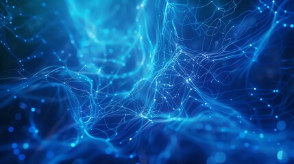 A blue background with a lot of dots and lines
