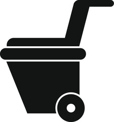 Sticker - Black silhouette of a mobile garbage container, emphasizing waste disposal and urban hygiene