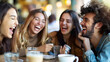© Bi - Group of Friends Laughing Together at a Cafe