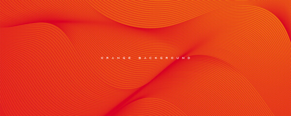 Poster - Orange abstract background wavy lines texture design vector