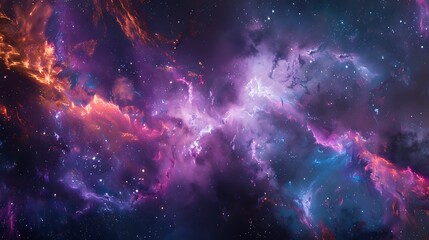 Abstract space background with nebula, stars and galaxies.