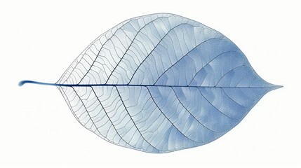 Wall Mural - A stunning handdrawn illustration of a delicate leaf, beautifully isolated on a pure white background. Perfect for nature lovers.