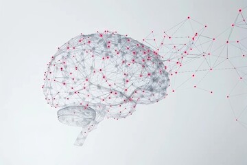 Poster - Abstract Brain Illustration with Neural Networks Highlighting Cognitive Connectivity