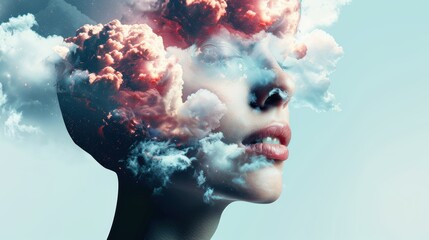 Canvas Print - Create stunning images blending ethereal nebulae and swirling galaxies using double exposure techniques.