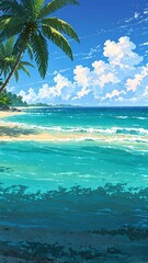 Wall Mural - tropical beach anime