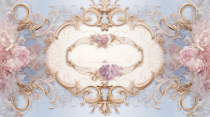 Poster - Vintage Rococo Style Background