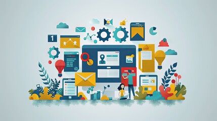 vector, illustration, web design template. vector illustration concept of website design and develop