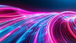 © AbdulHakim - A vibrant abstract background featuring swirling lines of neon pink and blue light