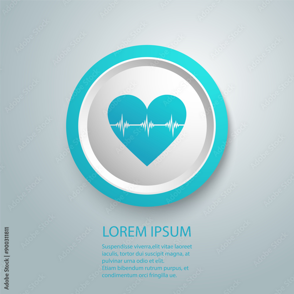 Heart Beat icon in flat style. EKG symbol for your web site design ...