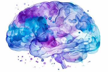 Wall Mural - Vibrant and colorful abstract brain illustration symbolizing creativity and intelligence