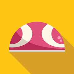 Sticker - Pink and white swim cap for professional swimming training, isolated on a yellow background