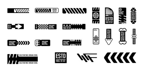 Wall Mural - futuristic streetwear cyberpunk interface element technology graphic vector design template