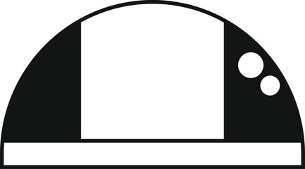 Black and white icon of a portable game console with buttons on the side