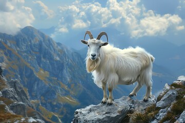 Wall Mural - mountain goat on the mountain