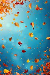 Poster - A bunch of leaves floating through the air