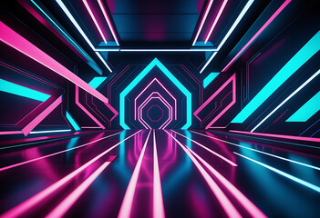 futuristic digital artwork geometric shapes vibrant colors high resolution high details vibrant