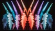 © cherif - a stage illuminated by vibrant colored spotlights with smoke