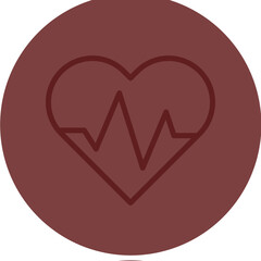 Wall Mural - Cardiology Vector Line Maroon Circle Maroon