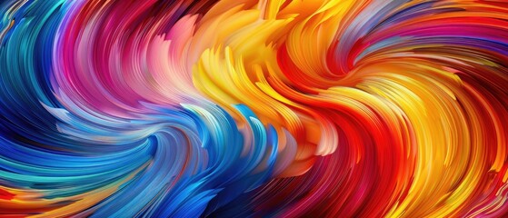 Wall Mural - vibrant abstract colorful swirl design blending warm and cool hues, perfect for backgrounds, art pro
