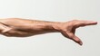© sch_ai - A male arm highlighting the inner part of the forearm with the hand open empty white flat background easy to cut out