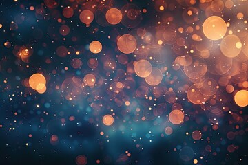 Aufkleber - blurry image of dark background with orange and blue lights, bokeh effect overlay with varying intensities and densities for versatile use