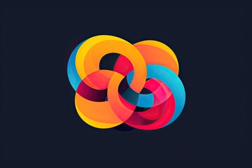 Leinwandbilder - colorful abstract logo with knot, Bold and dynamic logos featuring eye-catching colors and typography