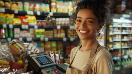 Sticker - The Smiling Grocery Cashier