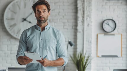 Poster - The man with clipboard