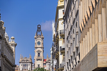 Canvas Print - Modernisme Plaza of the City Hall of Valencia, City Hall building,Spain