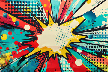 Sticker - A Vibrant Explosion of Color and Geometric Shapes Creates a Dynamic and Energetic Abstract Artwork