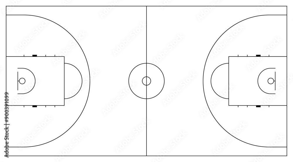 Basketball court line style. Basketball Arena. Basketball Court Flat ...