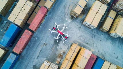 Canvas Print - Aerial business solutions are transforming the logistics industry, providing efficient and cost-effective ways to manage supply chains and inventory