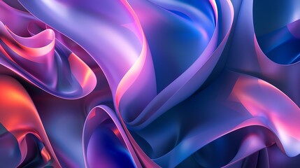 Wall Mural - Abstract colorful, iridescent, shiny shapes.