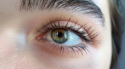 Poster - Close-up of a Person's Eye with Long Eyelashes