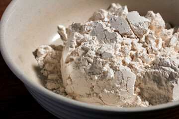 A bowl of white flour