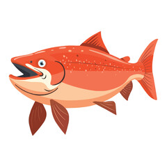 Wall Mural - happy cartoon Salmon fish